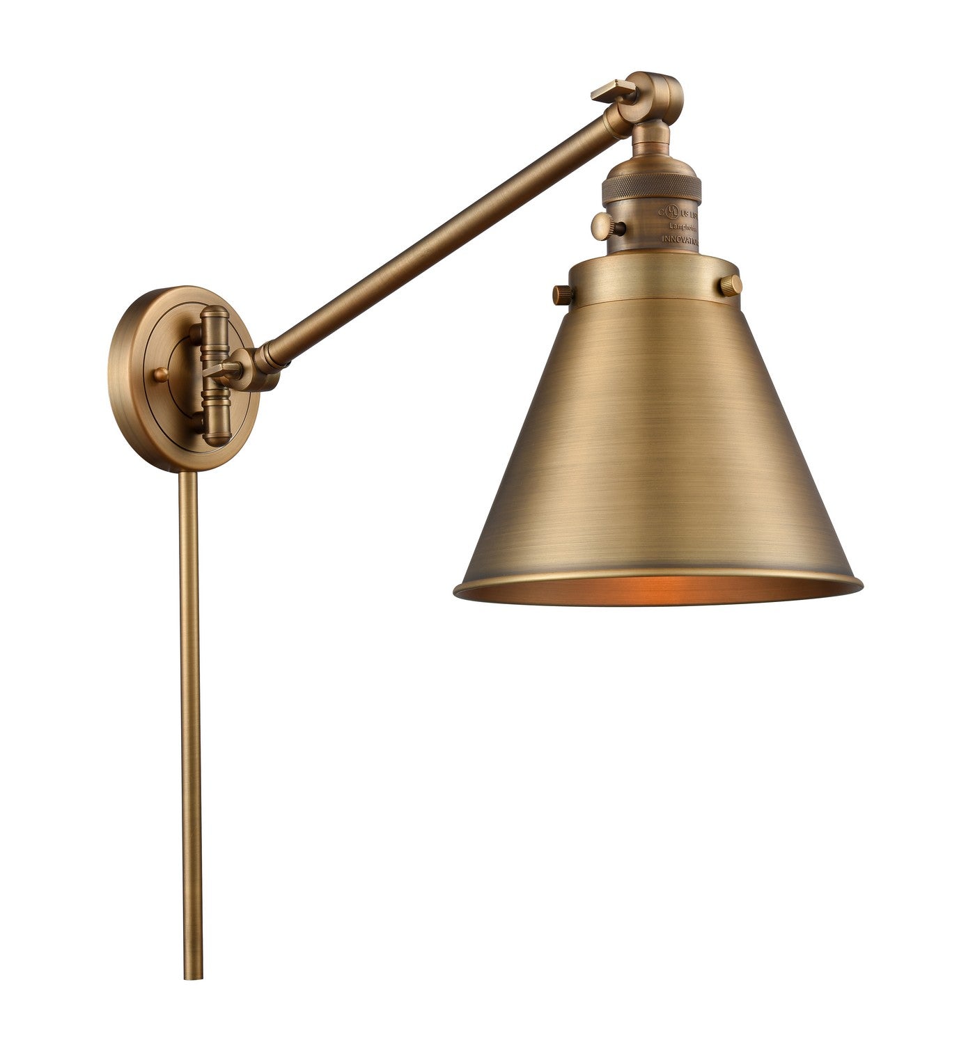 Innovations - 237-BB-M13-BB-LED - LED Swing Arm Lamp - Franklin Restoration - Brushed Brass