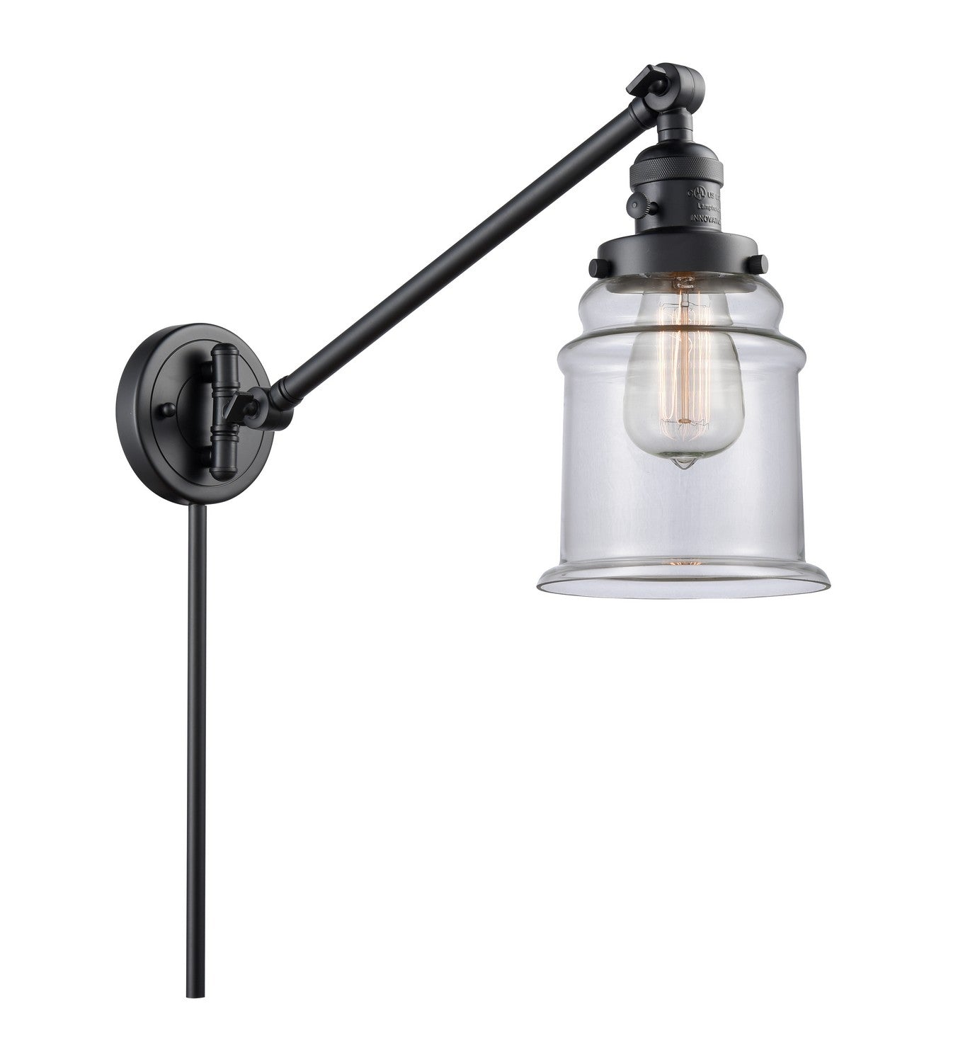 Innovations - 237-BK-G182-LED - LED Swing Arm Lamp - Franklin Restoration - Matte Black