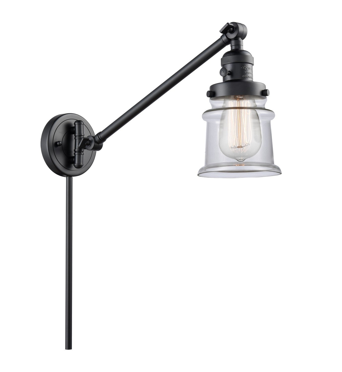 Innovations - 237-BK-G182S-LED - LED Swing Arm Lamp - Franklin Restoration - Matte Black