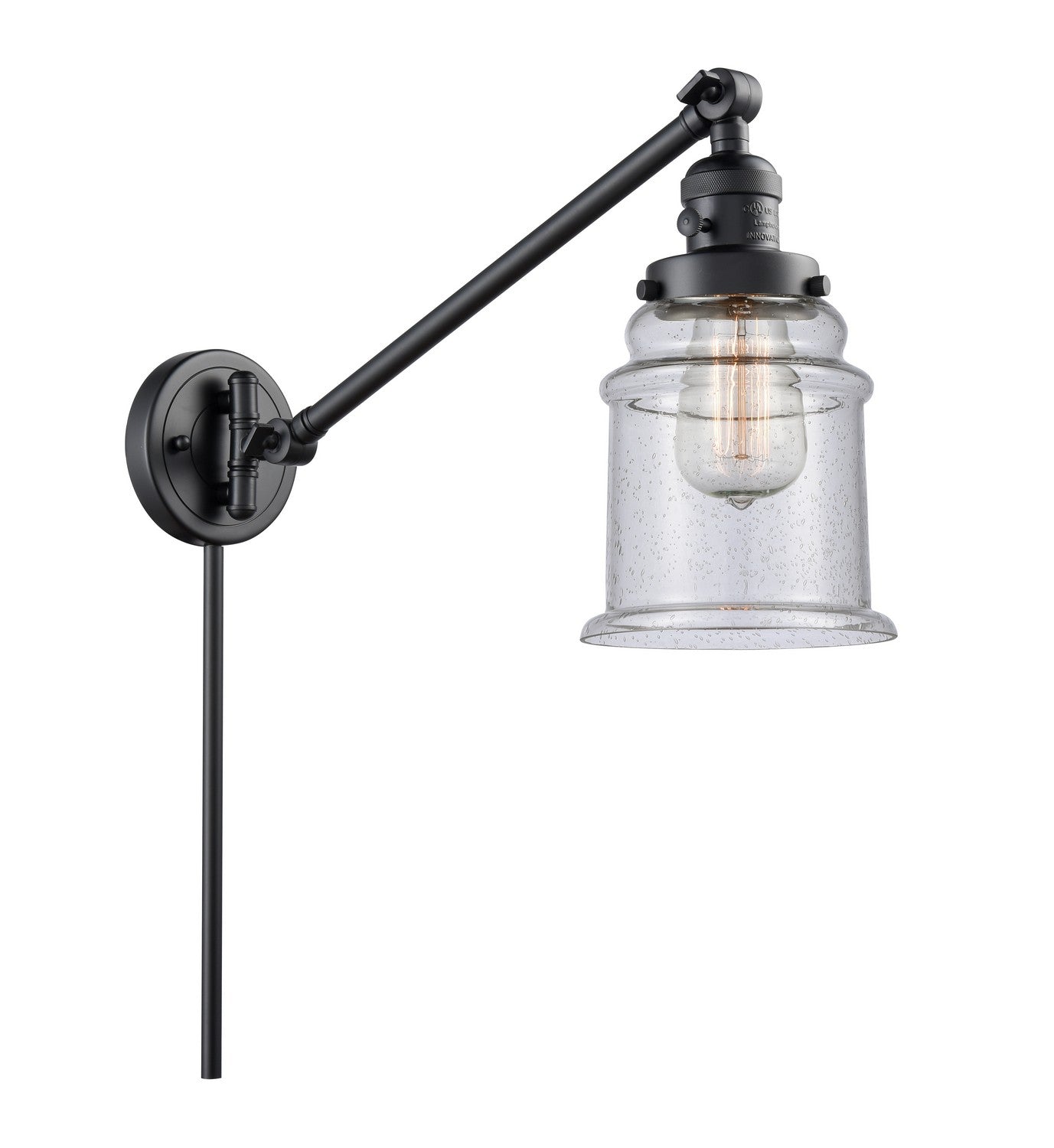 Innovations - 237-BK-G184-LED - LED Swing Arm Lamp - Franklin Restoration - Matte Black