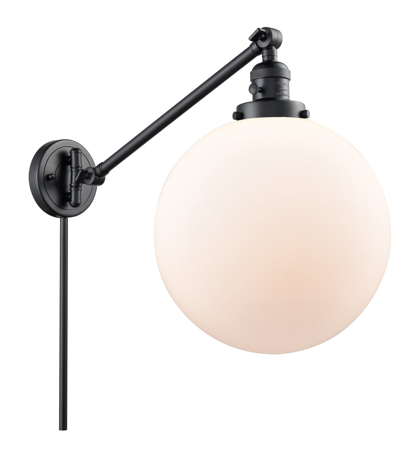 Innovations - 237-BK-G201-12 - One Light Swing Arm Lamp - Franklin Restoration - Matte Black