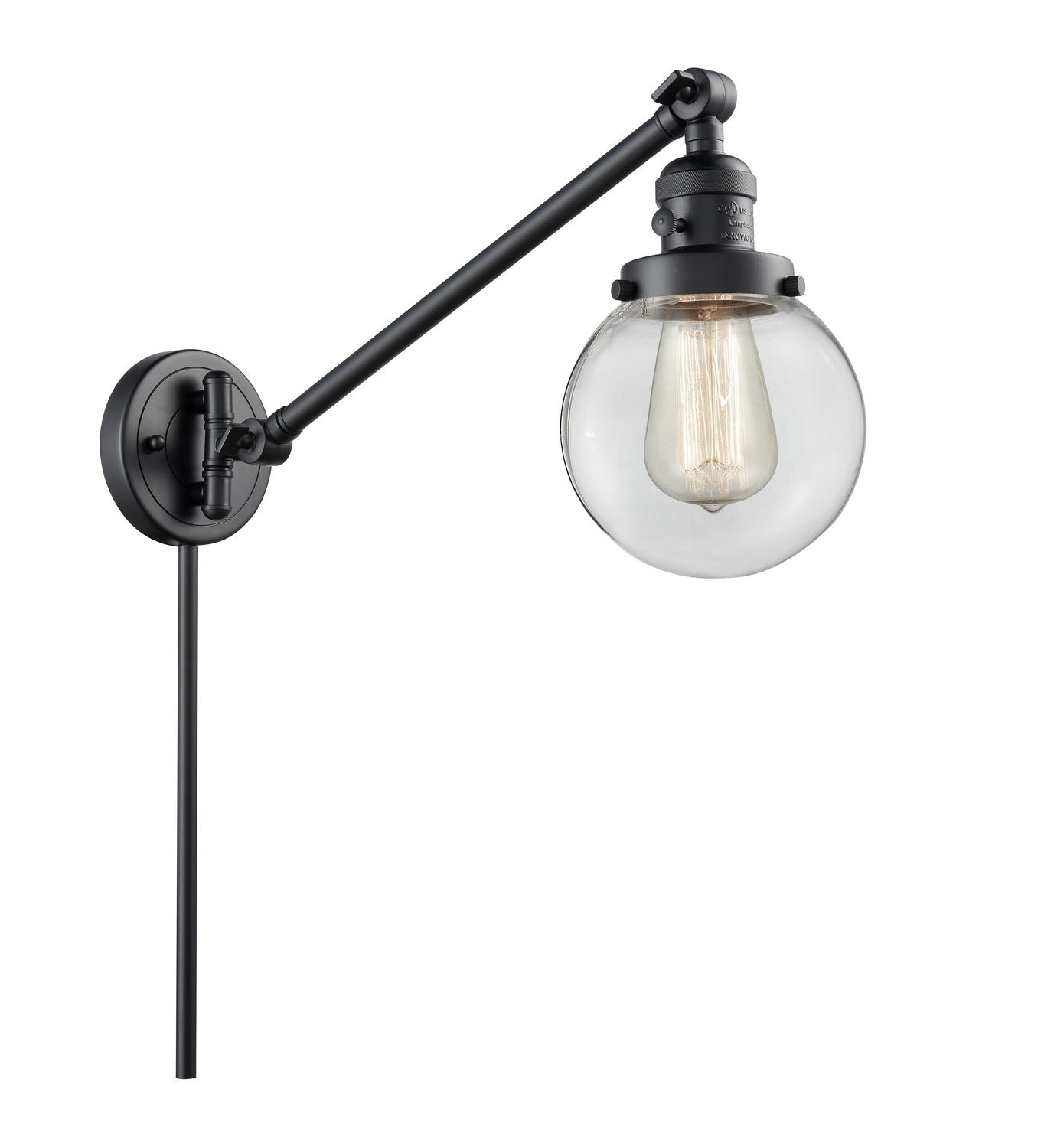 Innovations - 237-BK-G202-6-LED - LED Swing Arm Lamp - Franklin Restoration - Matte Black