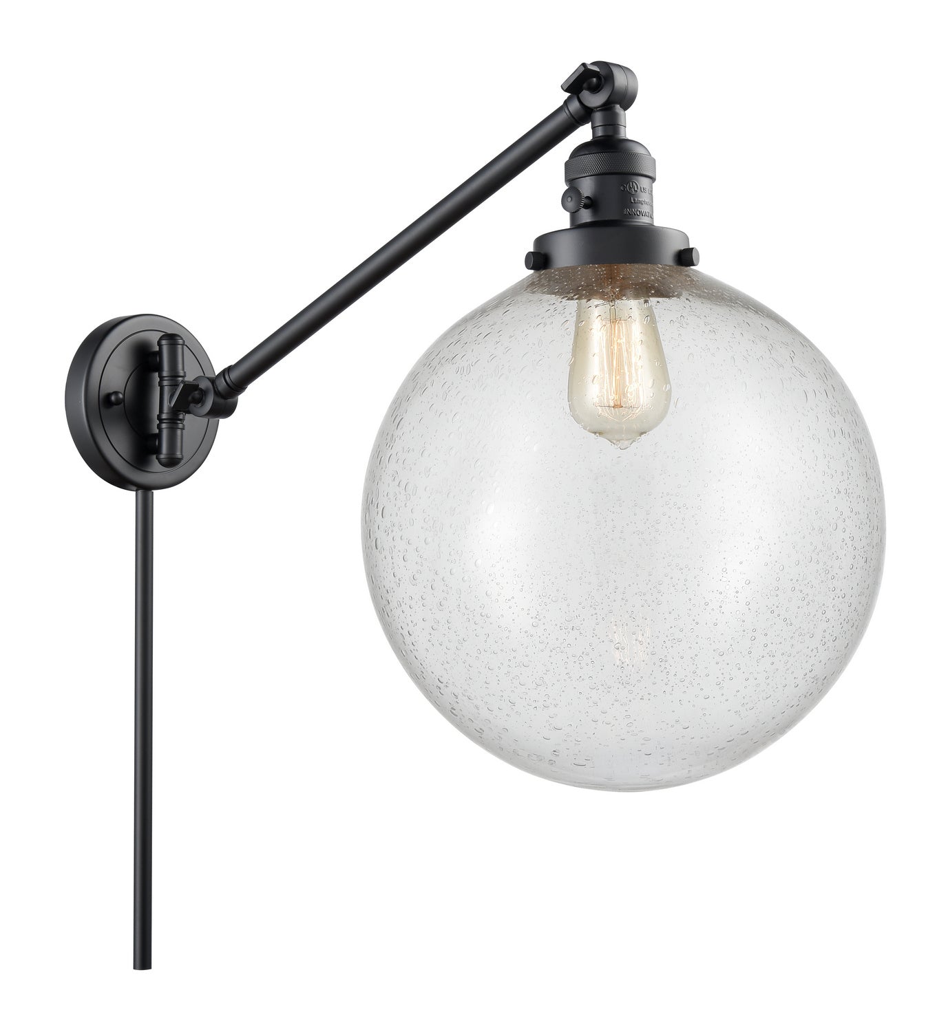 Innovations - 237-BK-G204-12 - One Light Swing Arm Lamp - Franklin Restoration - Matte Black