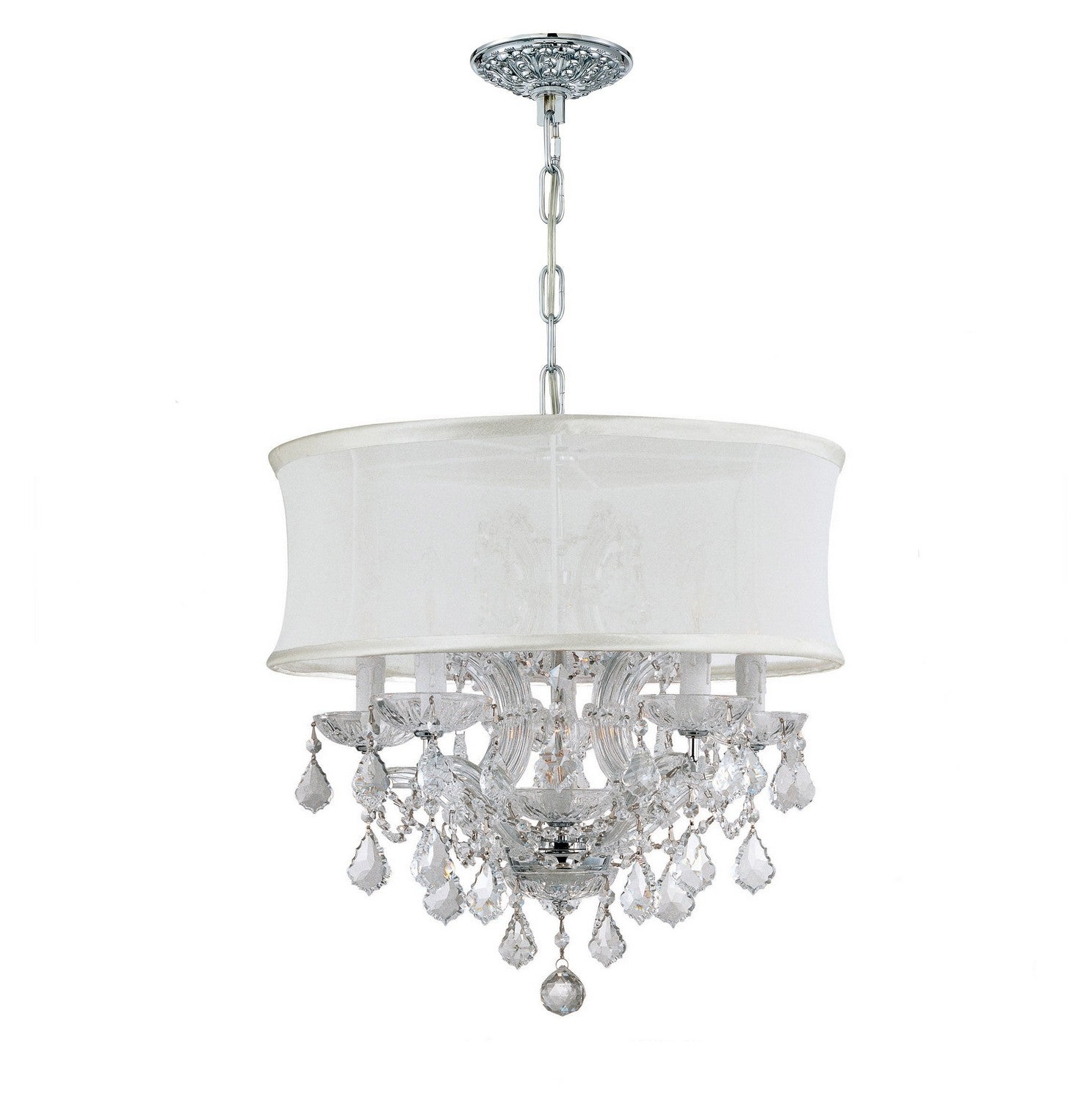 Crystorama - 4415-CH-SMW-CL-S - Six Light Mini Chandelier - Brentwood - Polished Chrome