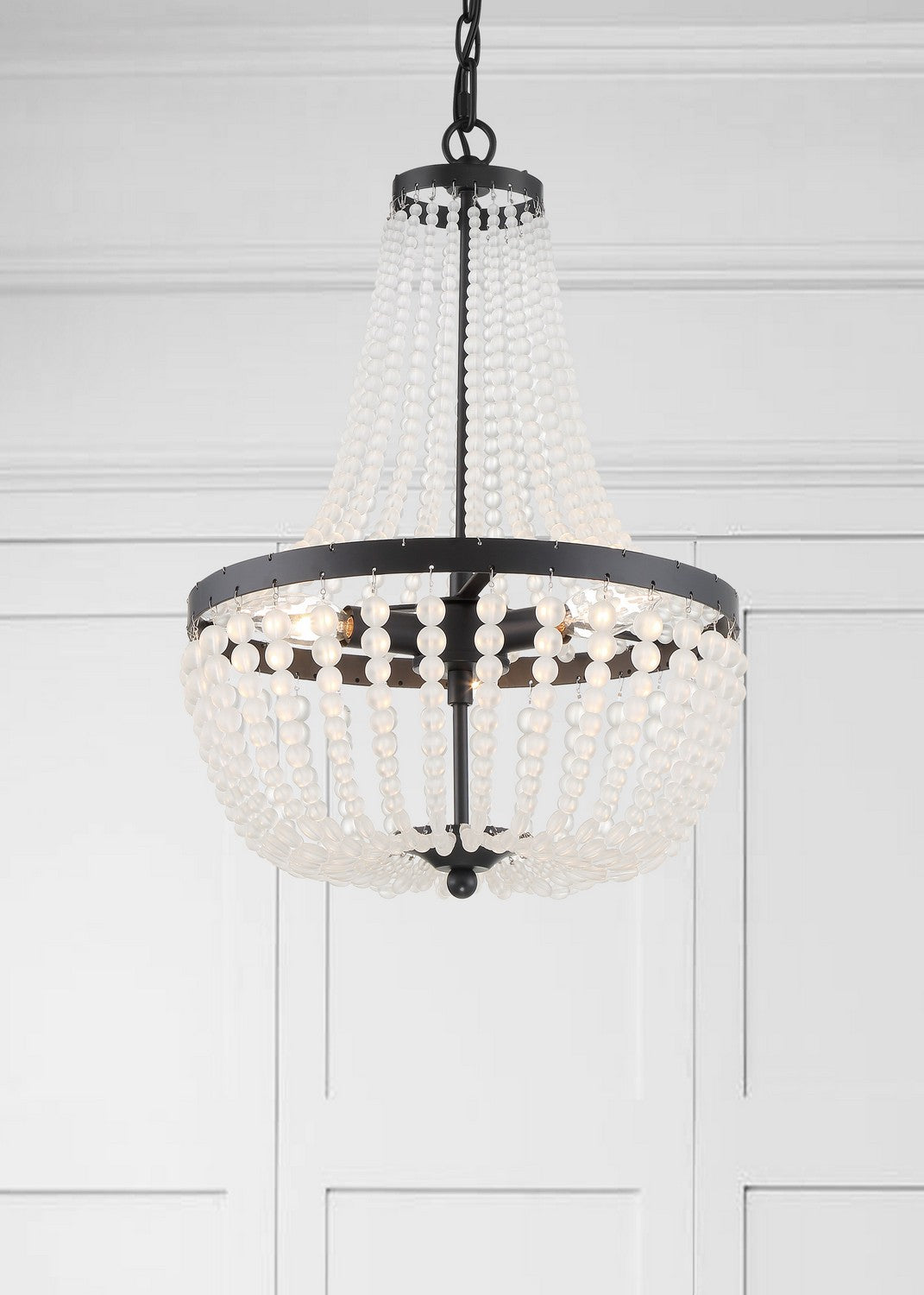 Crystorama - 603-MK - Three Light Chandelier - Rylee - Matte Black