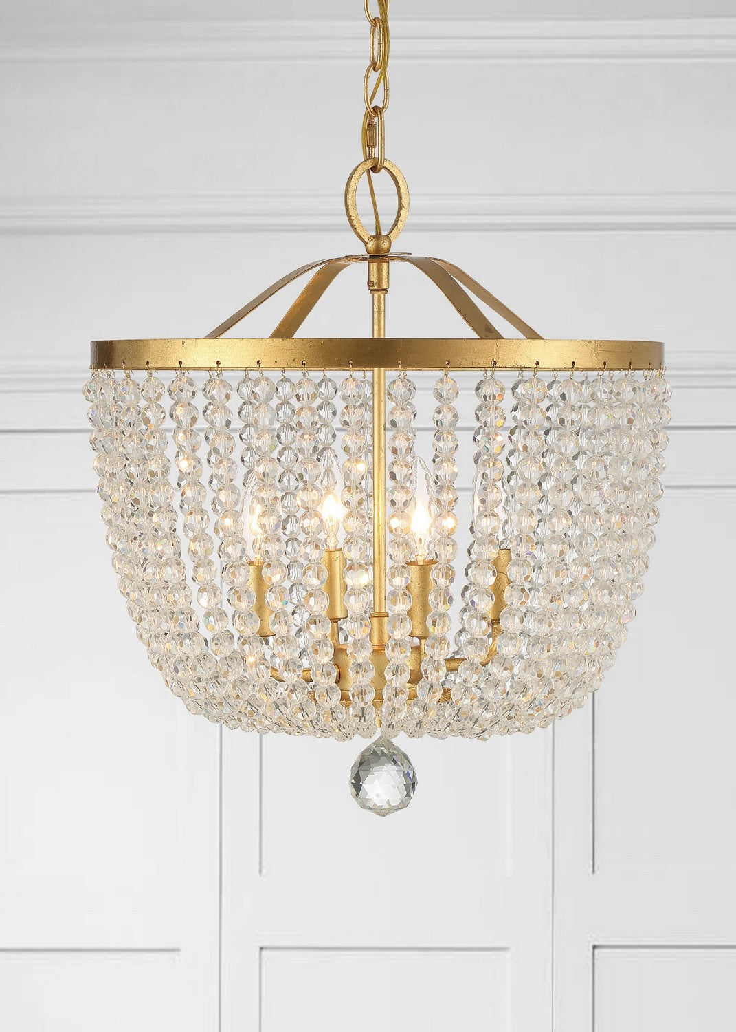 Crystorama - 604-GA - Four Light Chandelier - Rylee - Antique Gold