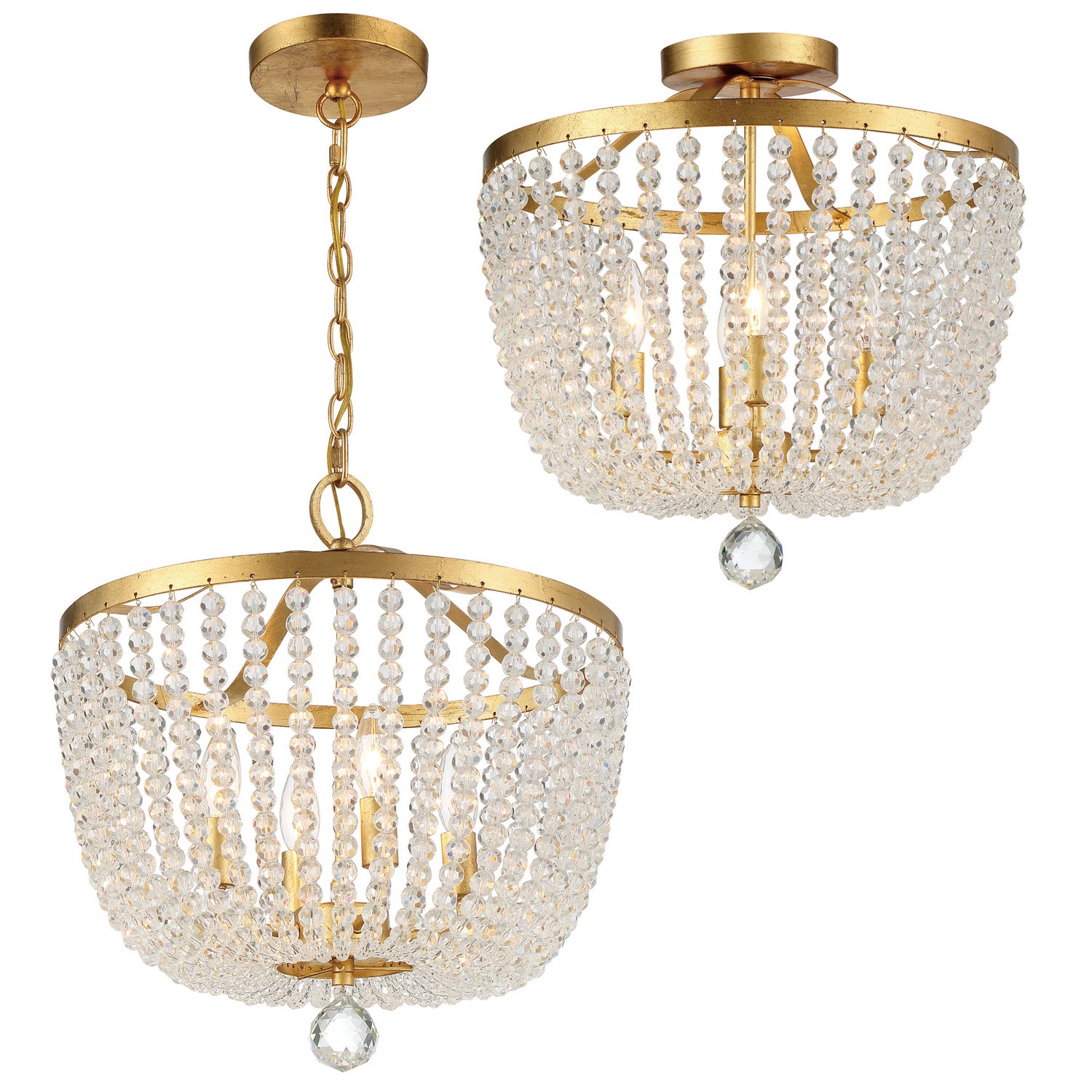 Crystorama - 604-GA_CEILING - Four Light Semi Flush Mount - Rylee - Antique Gold