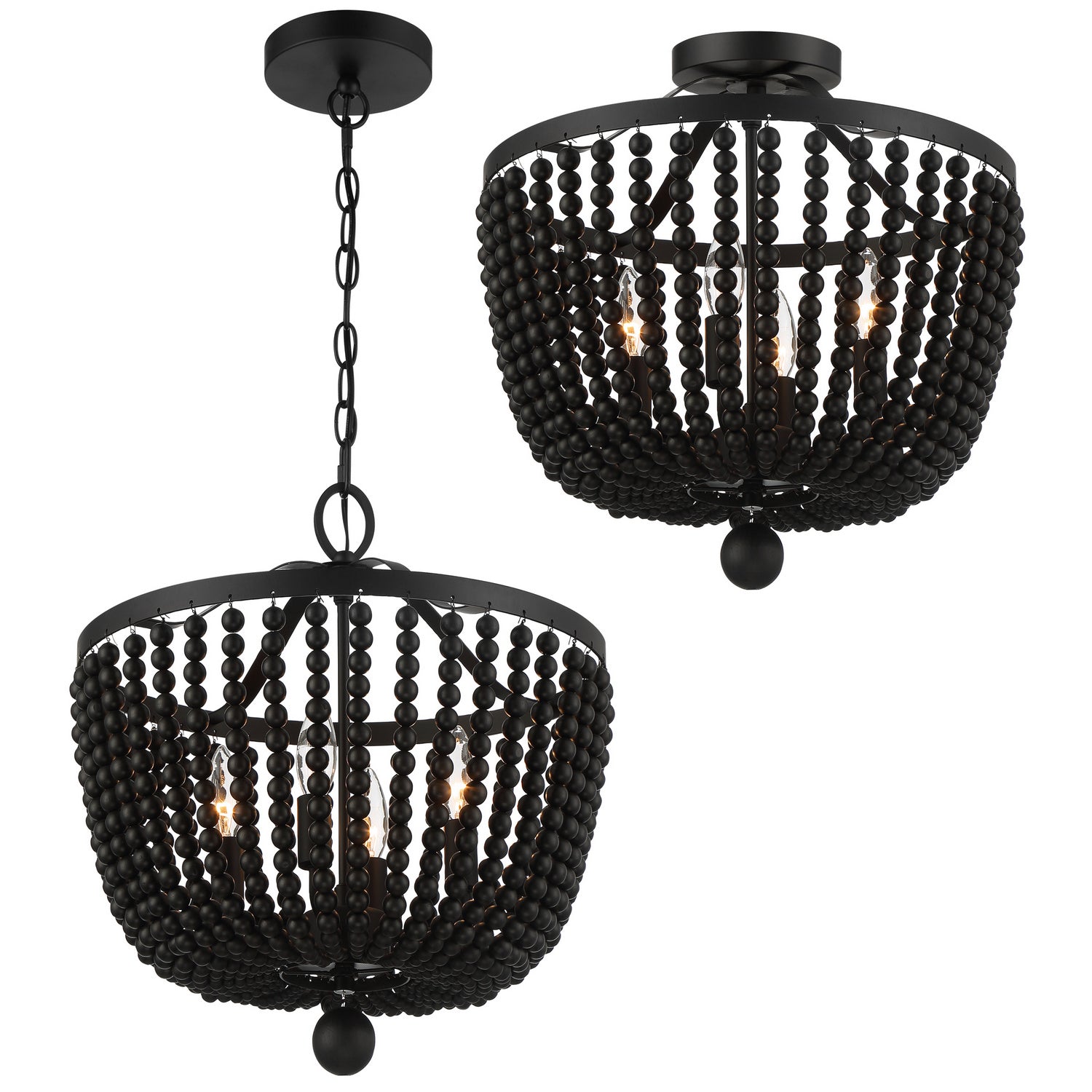 Crystorama - 604-MK - Four Light Chandelier - Rylee - Matte Black