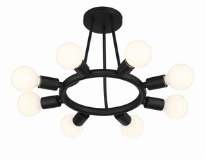 Crystorama - 9043-BK - Eight Light Semi Flush Mount - Dakota - Black