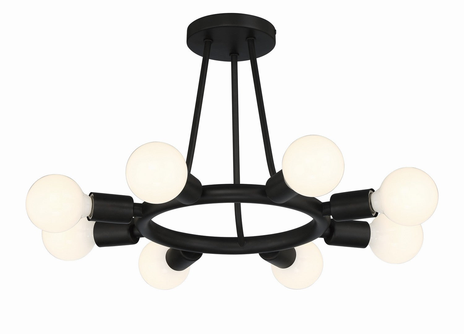 Crystorama - 9043-BK - Eight Light Semi Flush Mount - Dakota - Black