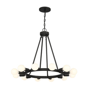 Crystorama - 9045-BK - 12 Light Chandelier - Dakota - Black