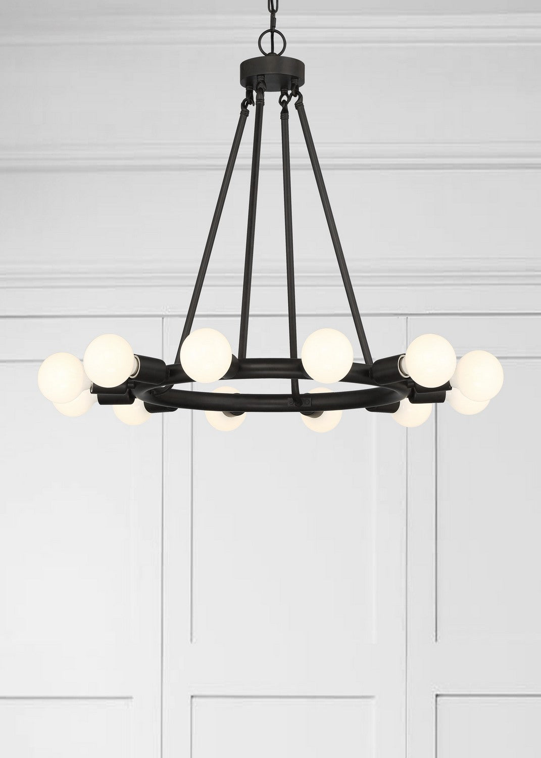 Crystorama - 9045-BK - 12 Light Chandelier - Dakota - Black