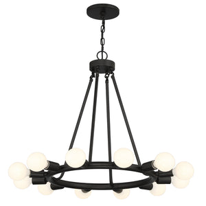 Crystorama - 9045-BK - 12 Light Chandelier - Dakota - Black