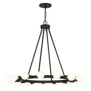 Crystorama - 9046-BK - 15 Light Chandelier - Dakota - Black