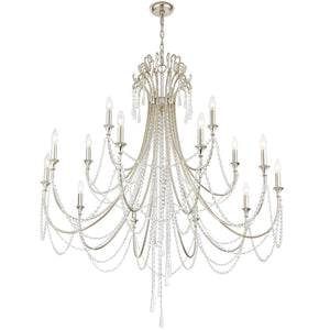 Crystorama - ARC-1919-SA-CL-MWP - 15 Light Chandelier - Arcadia - Antique Silver