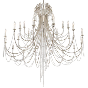 Crystorama - ARC-1929-SA-CL-MWP - 28 Light Chandelier - Arcadia - Antique Silver