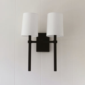 Crystorama - BRO-452-BF - Two Light Wall Sconce - Bromley - Black Forged