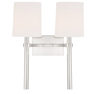 Crystorama - BRO-452-PN - Two Light Wall Sconce - Bromley - Polished Nickel