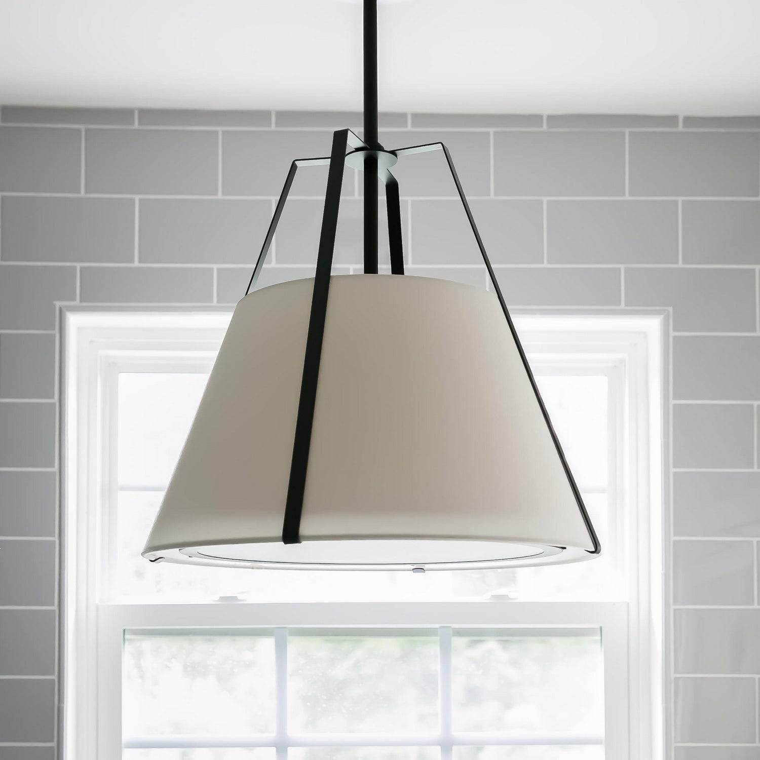 Crystorama - FUL-904-BK - Three Light Pendant - Fulton - Black