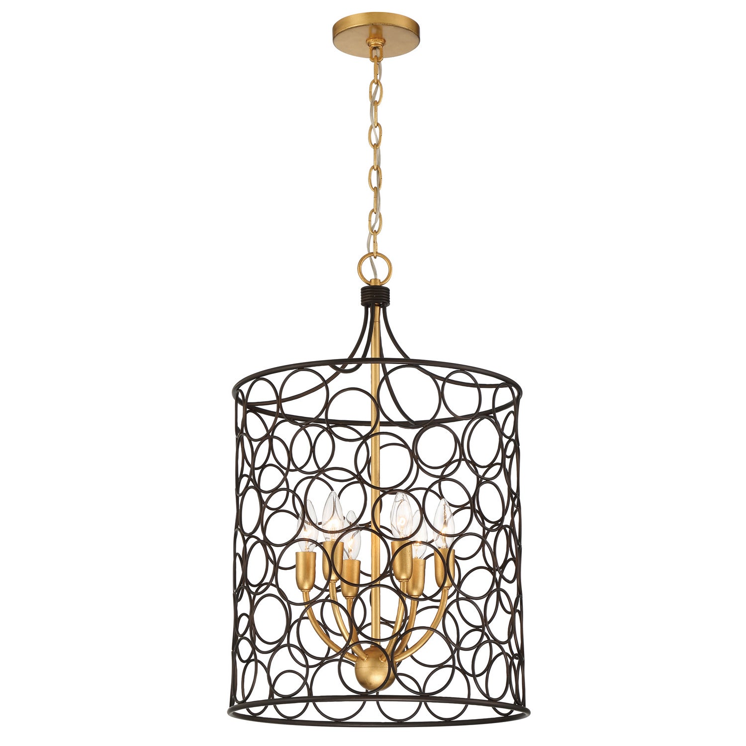 Crystorama - STM-B5106-BZ-GA - Six Light Mini Chandelier - Stemmons - Bronze / Antique Gold