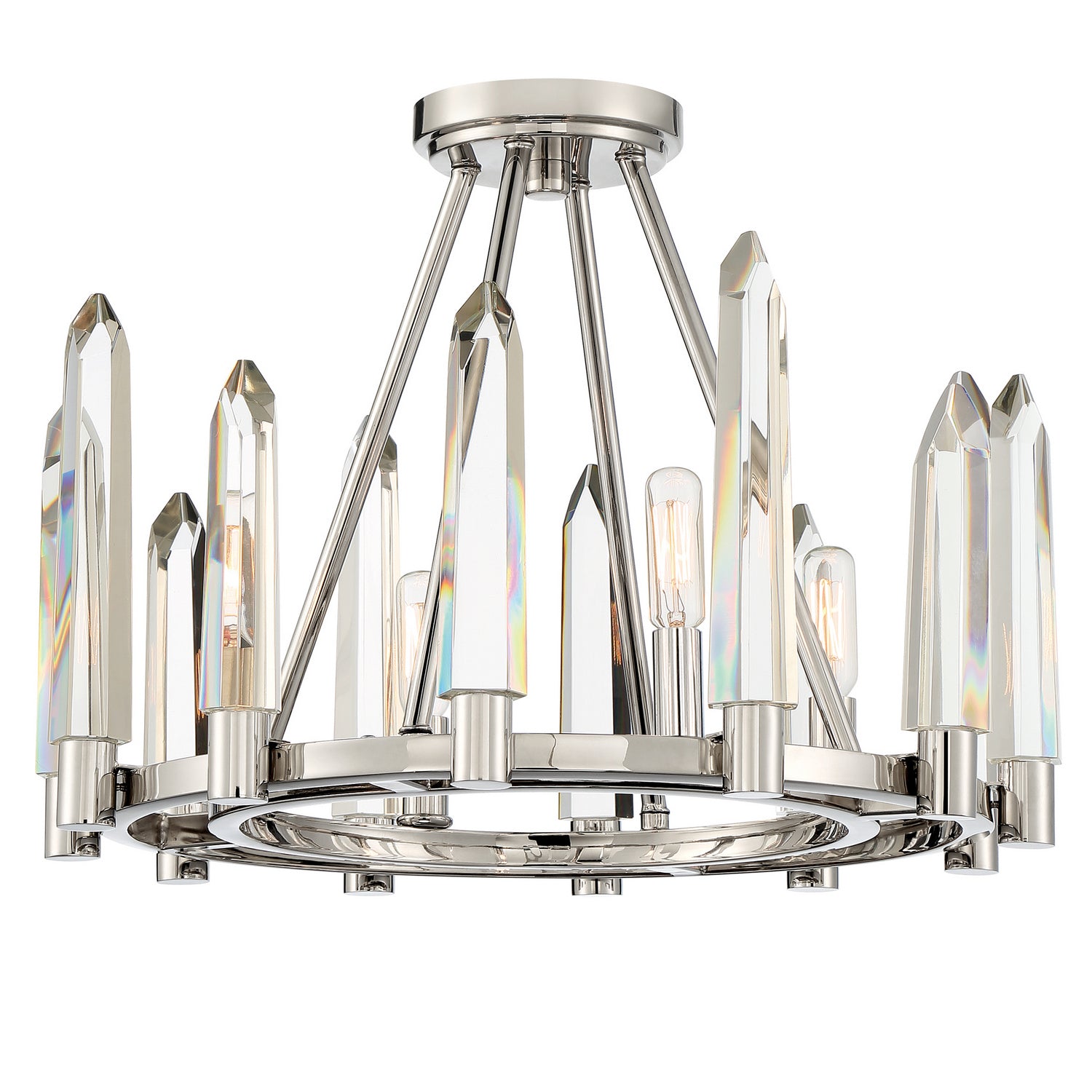 Crystorama - WAT-B2004-PN - Four Light Semi Flush Mount - Watson - Polished Nickel