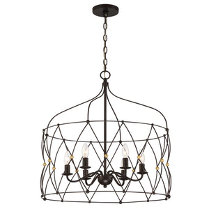 Crystorama - ZUC-A9035-EB-GA - Six Light Chandelier - Zucca - English Bronze / Antique Gold