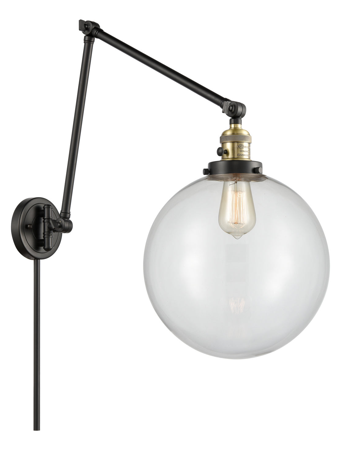 Innovations - 238-BAB-G202-12 - One Light Swing Arm Lamp - Franklin Restoration - Black Antique Brass