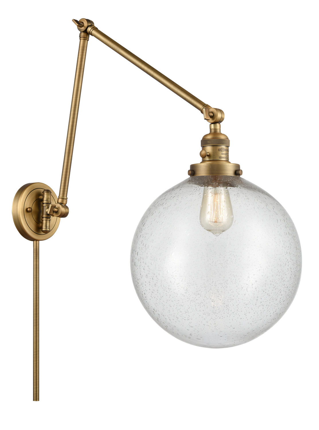 Innovations - 238-BB-G204-12 - One Light Swing Arm Lamp - Franklin Restoration - Brushed Brass