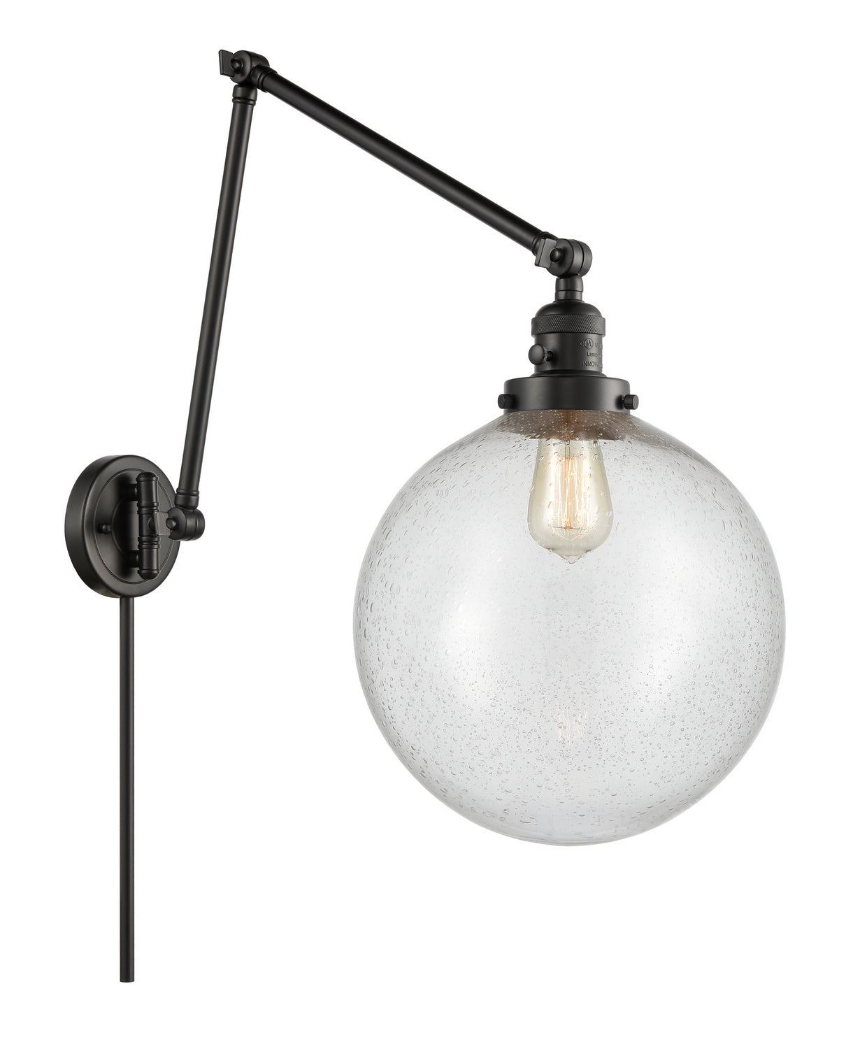 Innovations - 238-BK-G204-12 - One Light Swing Arm Lamp - Franklin Restoration - Matte Black