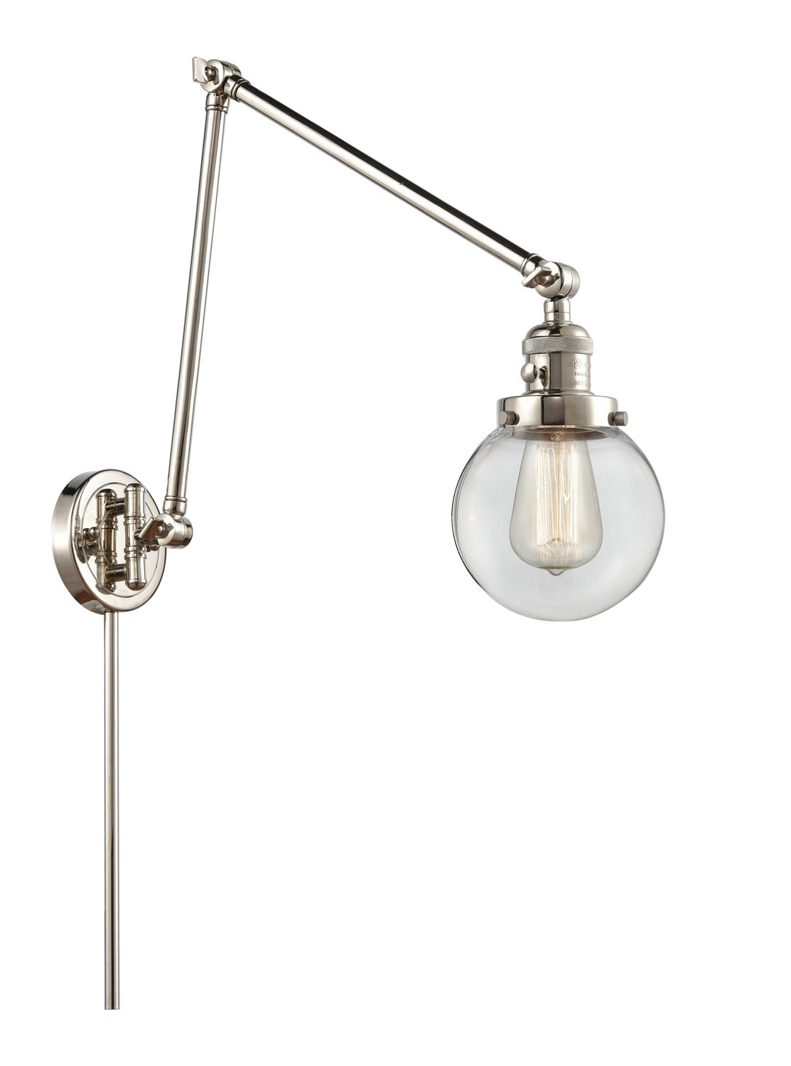 Innovations - 238-PN-G202-6 - One Light Swing Arm Lamp - Franklin Restoration - Polished Nickel