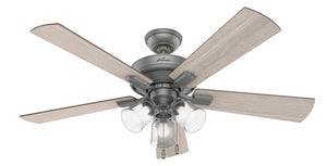 Hunter - 51019 - 52" Ceiling Fan - Crestfield - Matte Silver