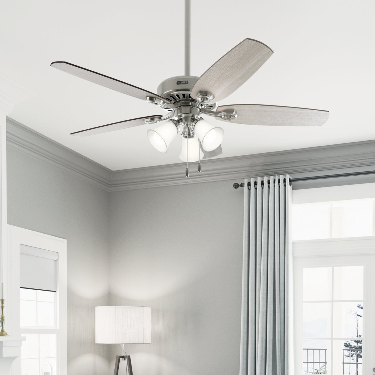 Hunter - 51110 - 52" Ceiling Fan - Builder - Matte Silver