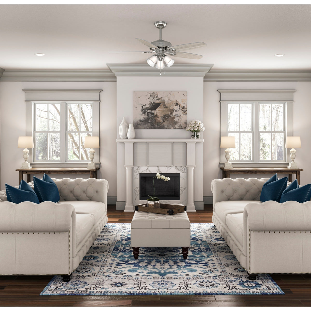Hunter - 51110 - 52" Ceiling Fan - Builder - Matte Silver