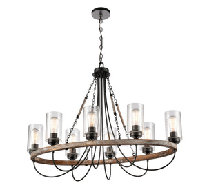 Innovations - 442-8CR-BK-SDY - Eight Light Chandelier - Matte Black