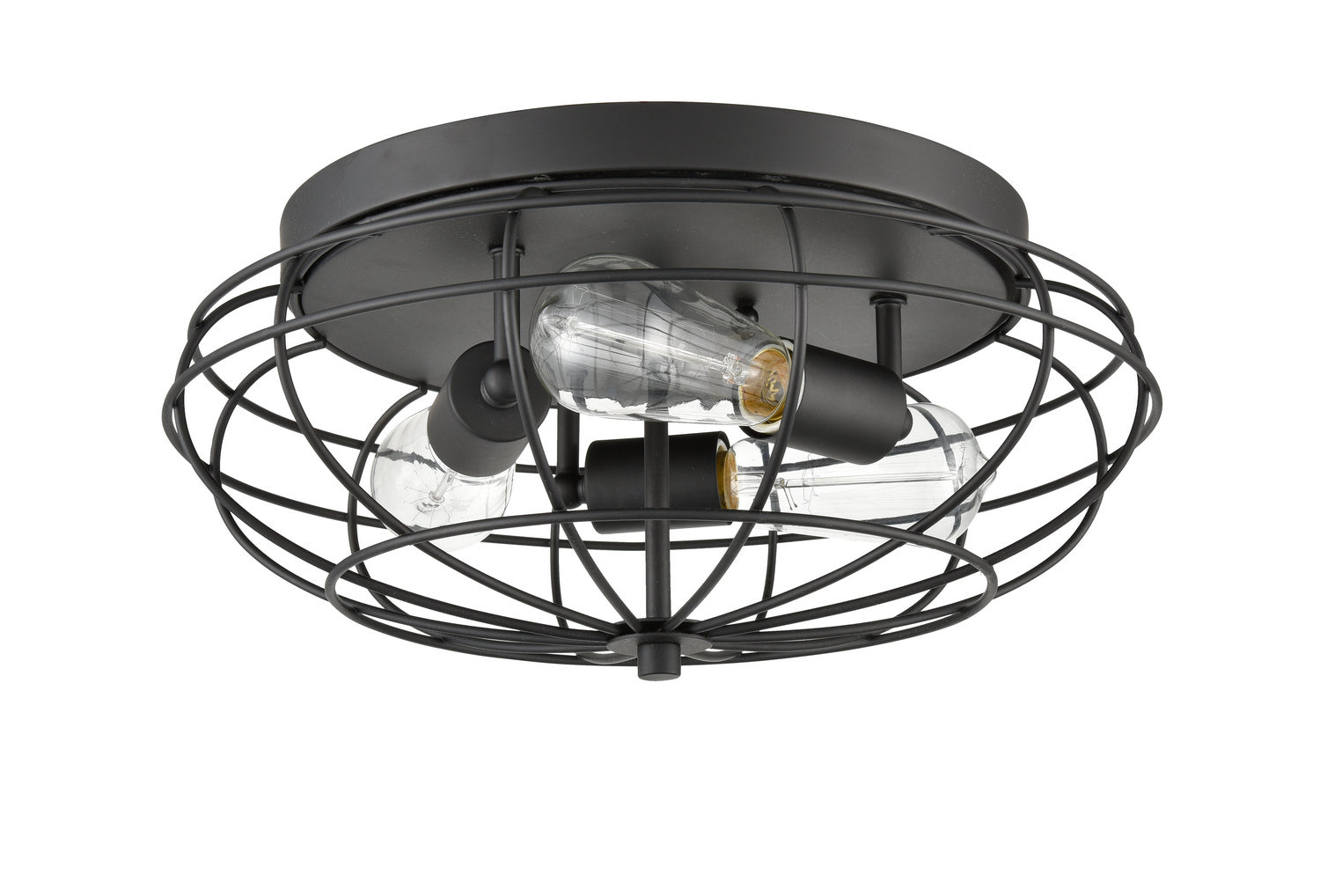 Innovations - 510-3C-BK - Three Light Flush Mount - Austere - Matte Black