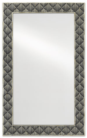 Currey and Company - 1000-0090 - Mirror - Davos - Black/White/Mirror