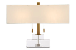 Currey and Company - 6000-0602 - Two Light Table Lamp - Chiara - Clear/Antique Brass