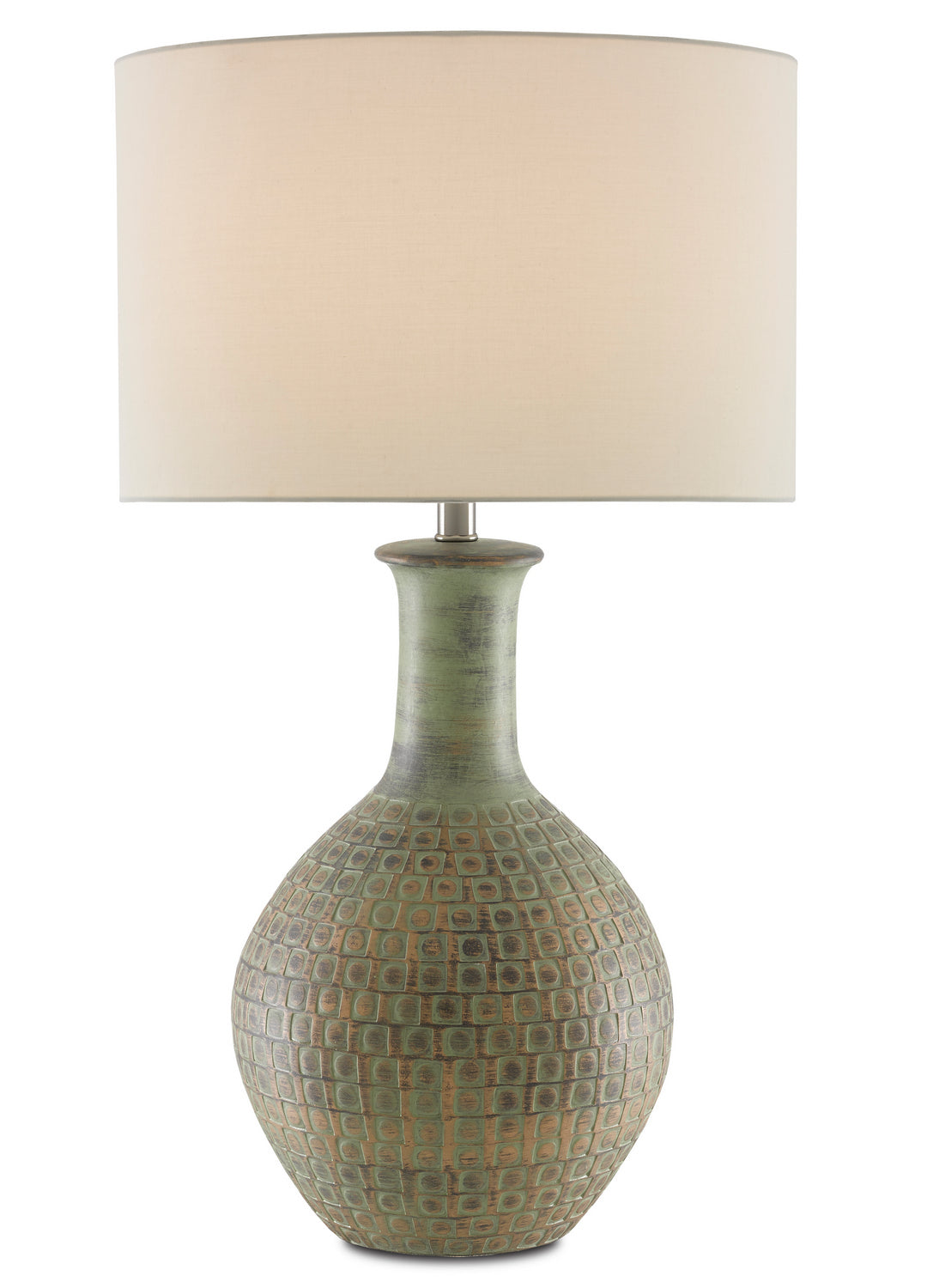 Currey and Company - 6000-0611 - One Light Table Lamp - Loro - Dark Moss Green/Gold