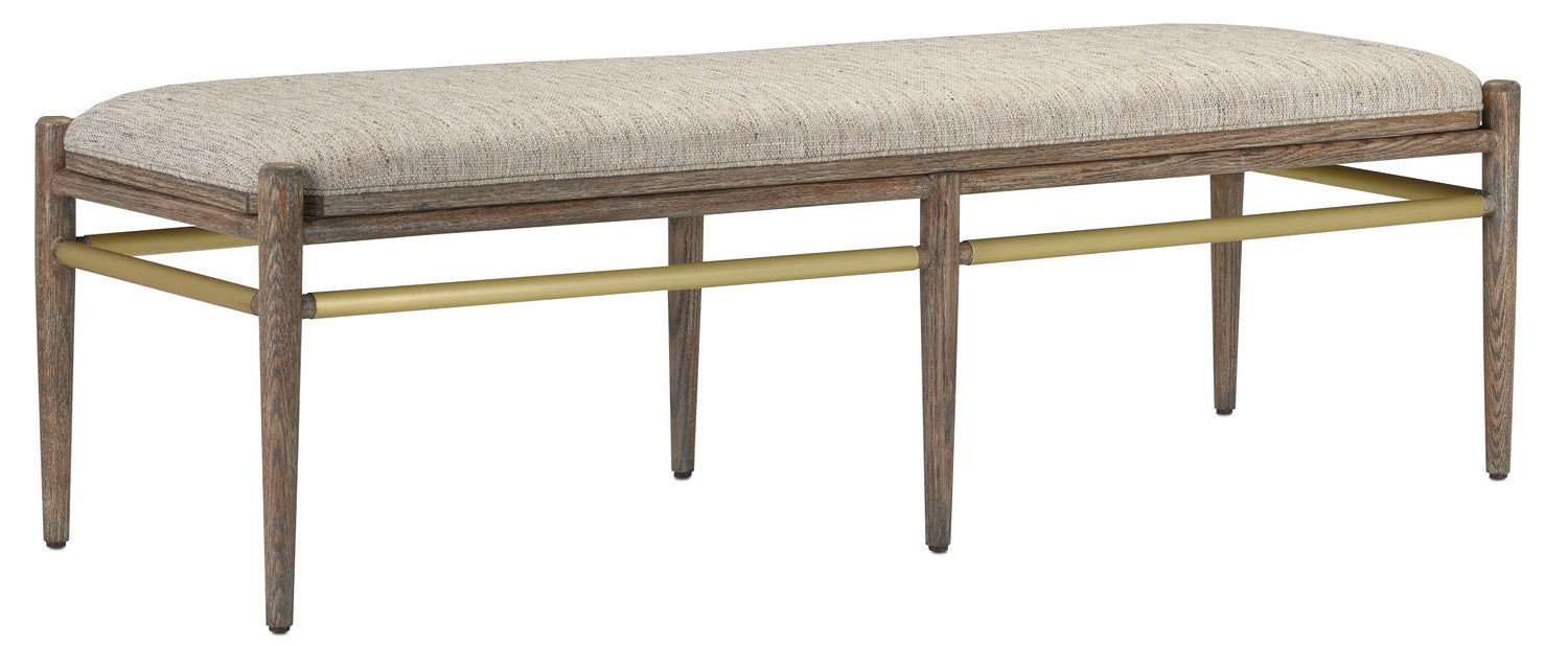 Currey and Company - 7000-0302 - Bench - Visby - Light Pepper/Brushed Brass