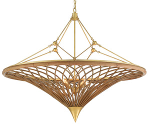 Currey and Company - 9000-0560 - Four Light Chandelier - Gaborone - Natural/Contemporary Gold Leaf