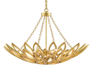 Currey and Company - 9000-0565 - Four Light Chandelier - Allemande - Contemporary Gold Leaf