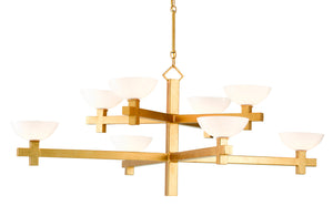 Currey and Company - 9000-0642 - Eight Light Chandelier - Poitou - Contemporary Gold Leaf/White