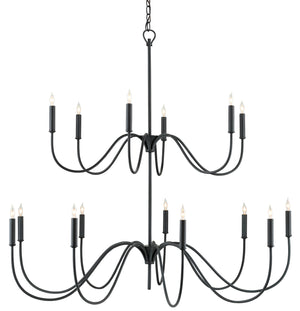 Currey and Company - 9000-0654 - 15 Light Chandelier - Tirrell - Antique Black