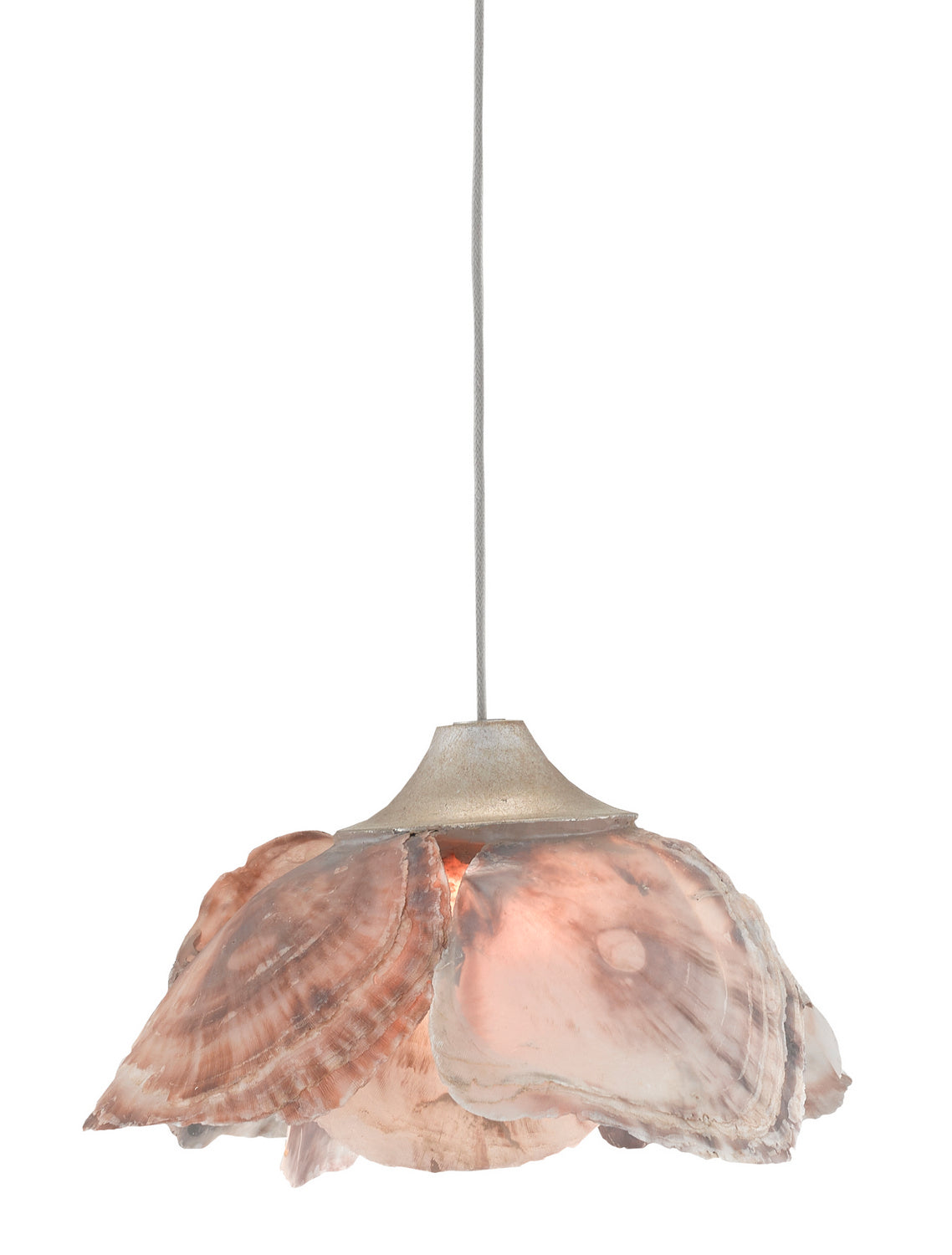 Currey and Company - 9000-0674 - One Light Pendant - Catrice - Natural Shell/Contemporary Silver Leaf