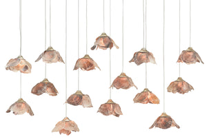 Currey and Company - 9000-0678 - 15 Light Pendant - Catrice - Natural Shell/Contemporary Silver Leaf