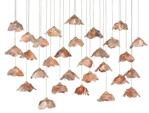 Currey and Company - 9000-0679 - 30 Light Pendant - Catrice - Natural Shell/Contemporary Silver Leaf