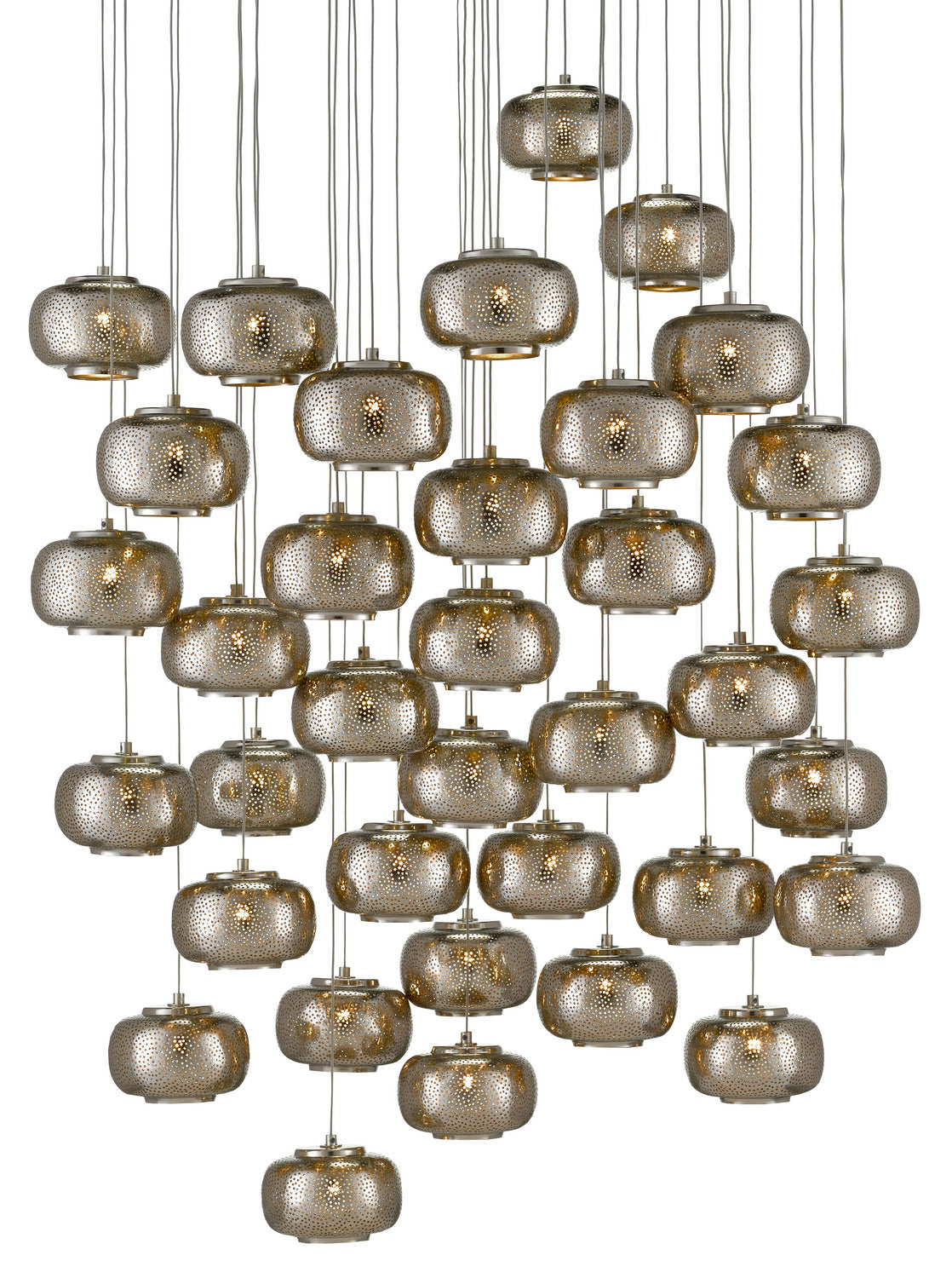 Currey and Company - 9000-0694 - 36 Light Pendant - Pepper - Nickel