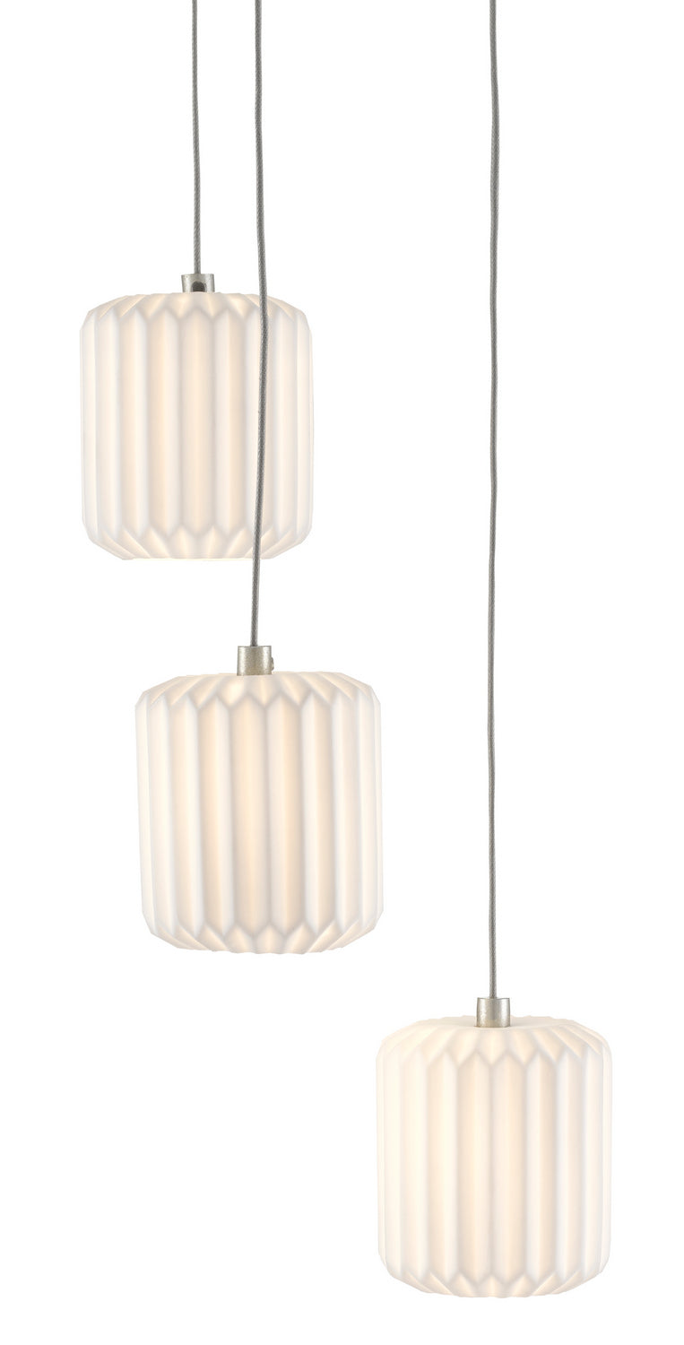 Currey and Company - 9000-0710 - Three Light Pendant - Dove - White