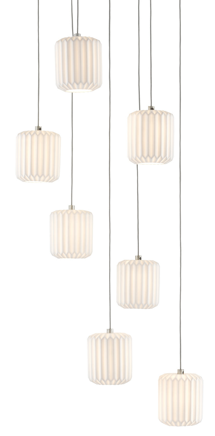 Currey and Company - 9000-0711 - Seven Light Pendant - Dove - White