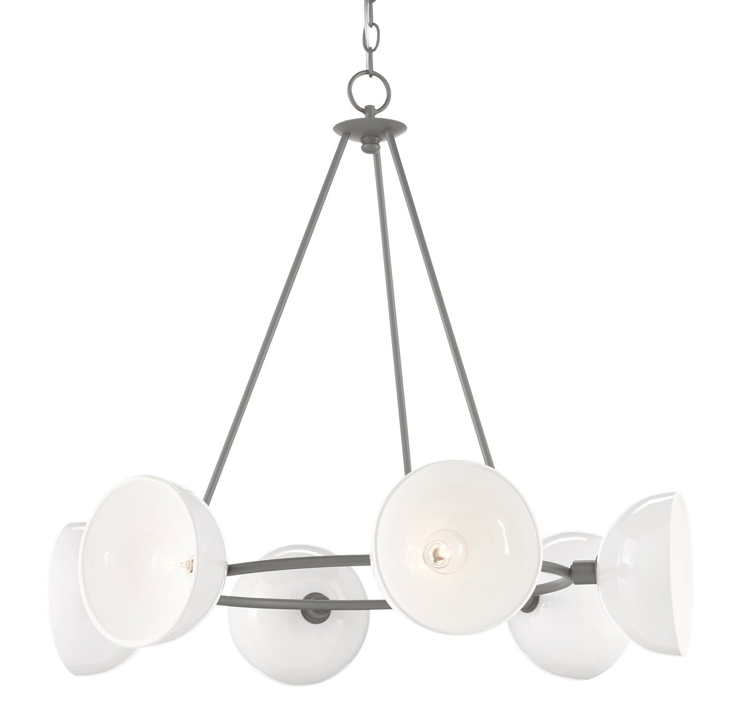 Currey and Company - 9000-0728 - Six Light Chandelier - Soba - Hiroshi Gray/White